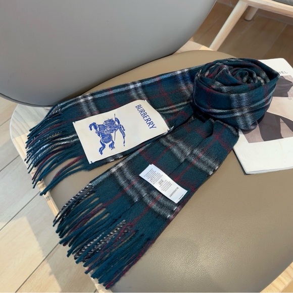Burberry Men's Blue Tartan Scarf - Picture 1 of 6